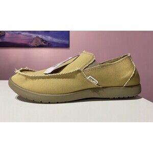 Crocs Original Santa Cruz Loafers Mens 15 Canvas Slip On Shoes Khaki Preppy